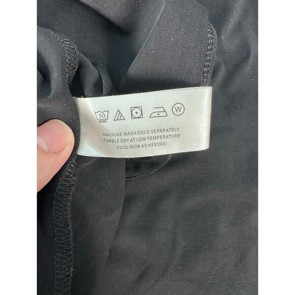 Modern Citizen Women’s sz M Liliana Black Cupro Slinky Midi Dress Lace Up Back - Picture 12 of 13